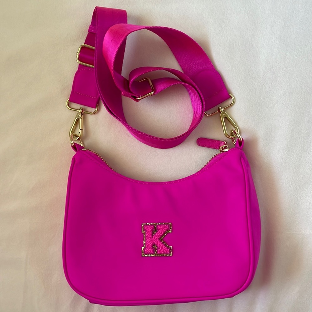 Stoney Clover Lane Fuschia Crossbody with “K” Patch